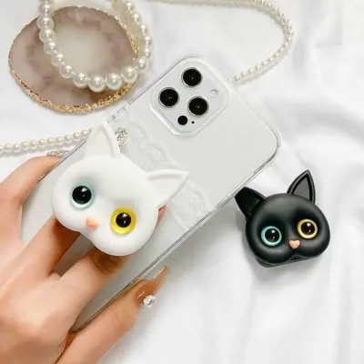 Cartoon Cat Design Foldable Mirror Pop Socket (1 pc)